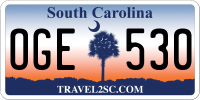 SC license plate OGE530