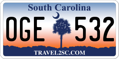SC license plate OGE532