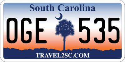 SC license plate OGE535