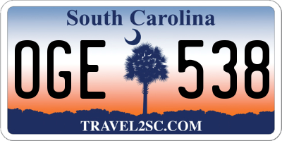 SC license plate OGE538