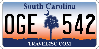 SC license plate OGE542