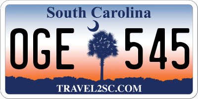 SC license plate OGE545