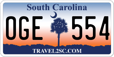 SC license plate OGE554