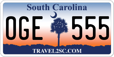 SC license plate OGE555