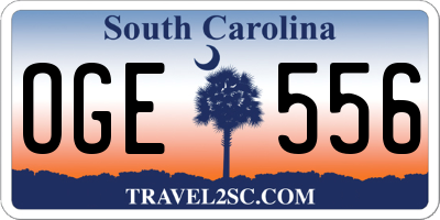 SC license plate OGE556