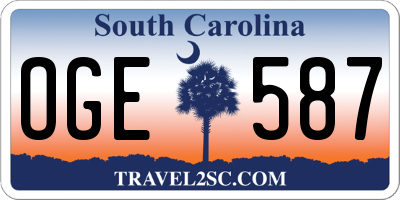 SC license plate OGE587