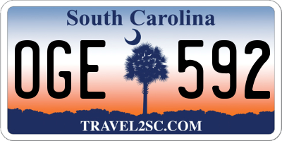 SC license plate OGE592