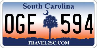 SC license plate OGE594