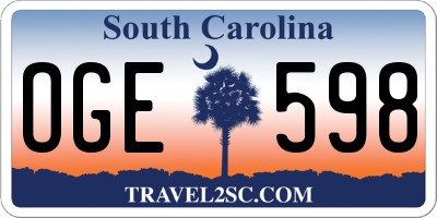 SC license plate OGE598