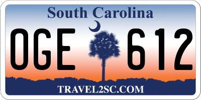 SC license plate OGE612