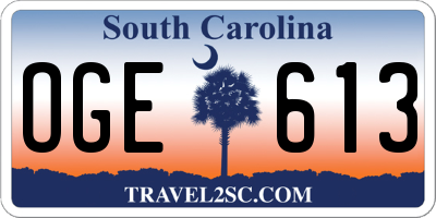 SC license plate OGE613