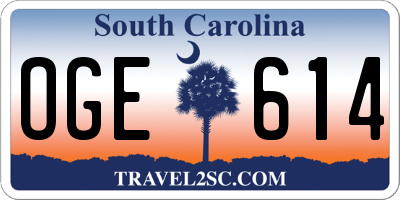 SC license plate OGE614