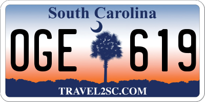 SC license plate OGE619