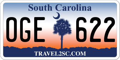 SC license plate OGE622