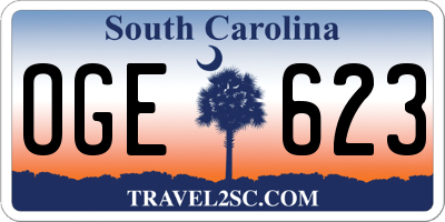 SC license plate OGE623