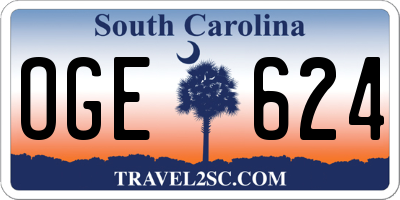 SC license plate OGE624