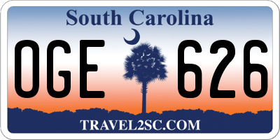 SC license plate OGE626
