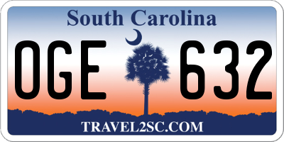 SC license plate OGE632