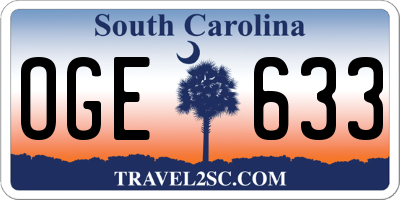 SC license plate OGE633