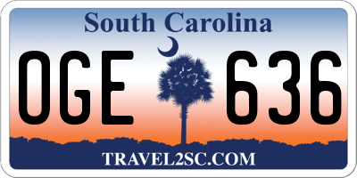 SC license plate OGE636