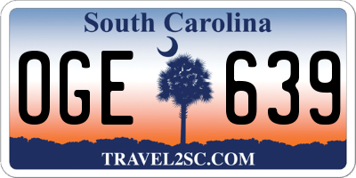 SC license plate OGE639