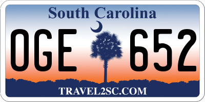 SC license plate OGE652
