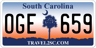 SC license plate OGE659
