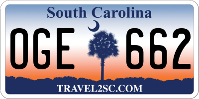 SC license plate OGE662