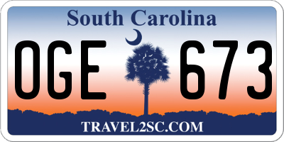SC license plate OGE673