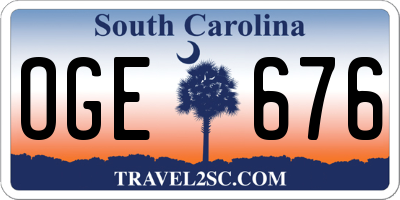 SC license plate OGE676