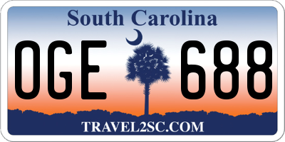 SC license plate OGE688