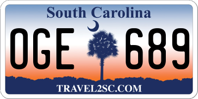 SC license plate OGE689