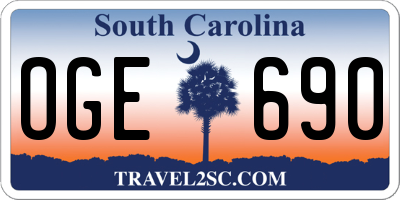 SC license plate OGE690