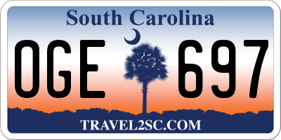 SC license plate OGE697