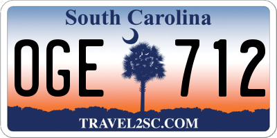 SC license plate OGE712