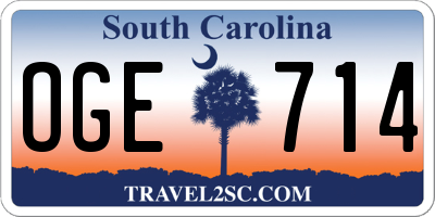 SC license plate OGE714