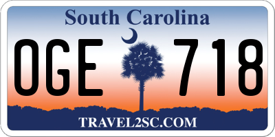 SC license plate OGE718