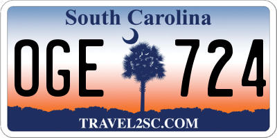 SC license plate OGE724