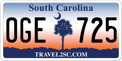 SC license plate OGE725