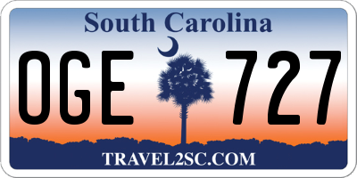 SC license plate OGE727