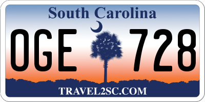 SC license plate OGE728