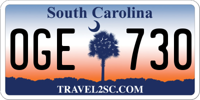 SC license plate OGE730