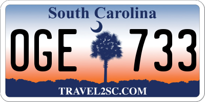 SC license plate OGE733