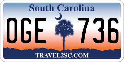 SC license plate OGE736