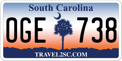 SC license plate OGE738