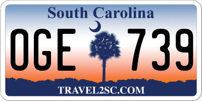 SC license plate OGE739