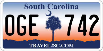 SC license plate OGE742