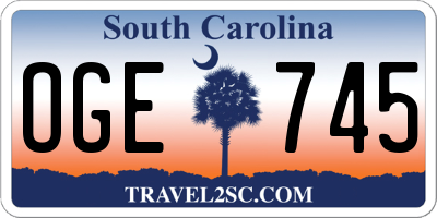 SC license plate OGE745