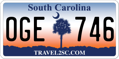 SC license plate OGE746