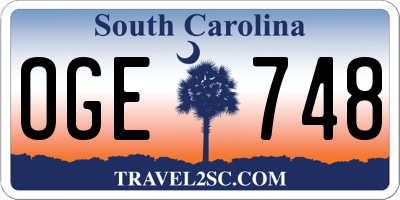 SC license plate OGE748